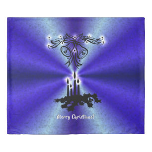 Advent, Christmas Magic on Blue Duvet Cover