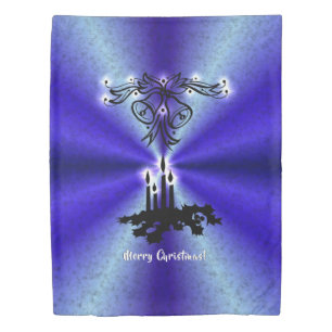 Advent, Christmas Magic on Blue Duvet Cover