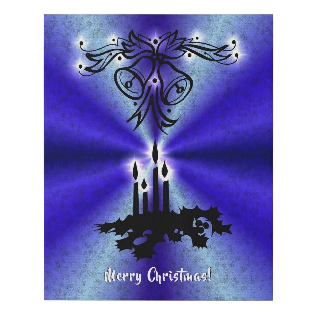 Advent, Christmas Magic on Blue Faux Canvas Print (Front)