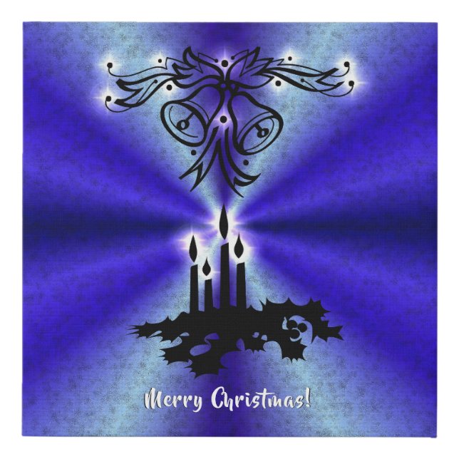 Advent, Christmas Magic on Blue Faux Canvas Print (Front)
