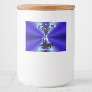 Advent, Christmas Magic on Blue Food Label