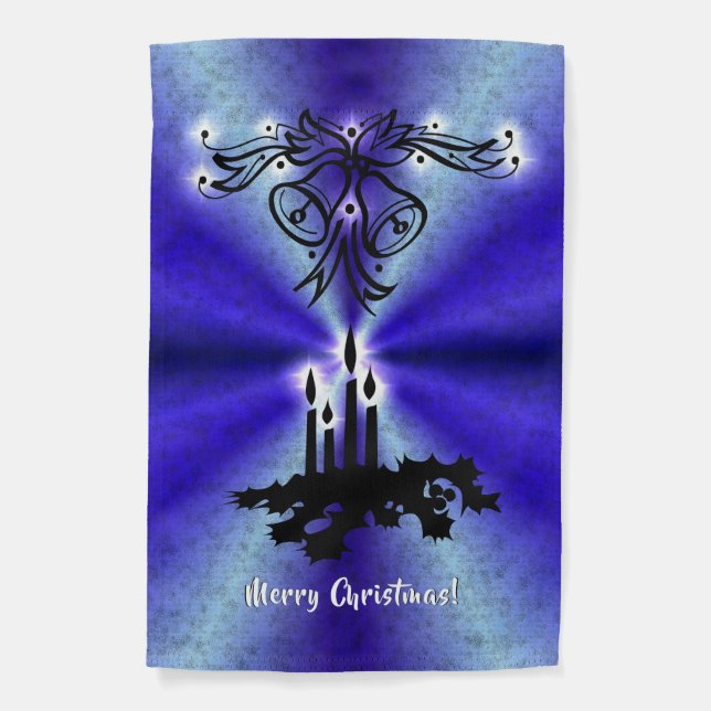 Advent, Christmas Magic on Blue Garden Flag (Front)