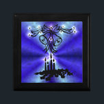 Advent, Christmas Magic on Blue Gift Box<br><div class="desc">Advent,  Christmas Magic on blue green azur rainbow in Elephant-skin leather-optics ,  digital Abstract Artwork by Krisi ArtKSZP</div>