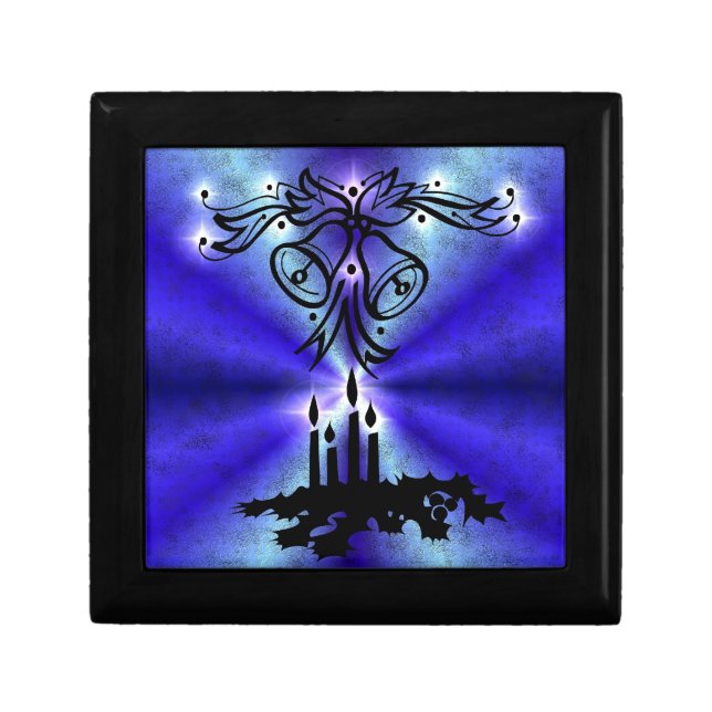Advent, Christmas Magic on Blue Gift Box (Front)