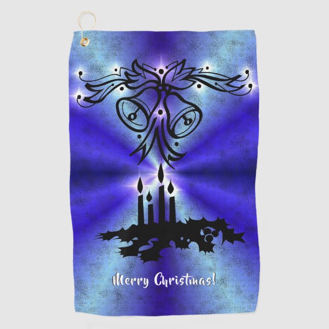 Advent, Christmas Magic on Blue Golf Towel (Front)