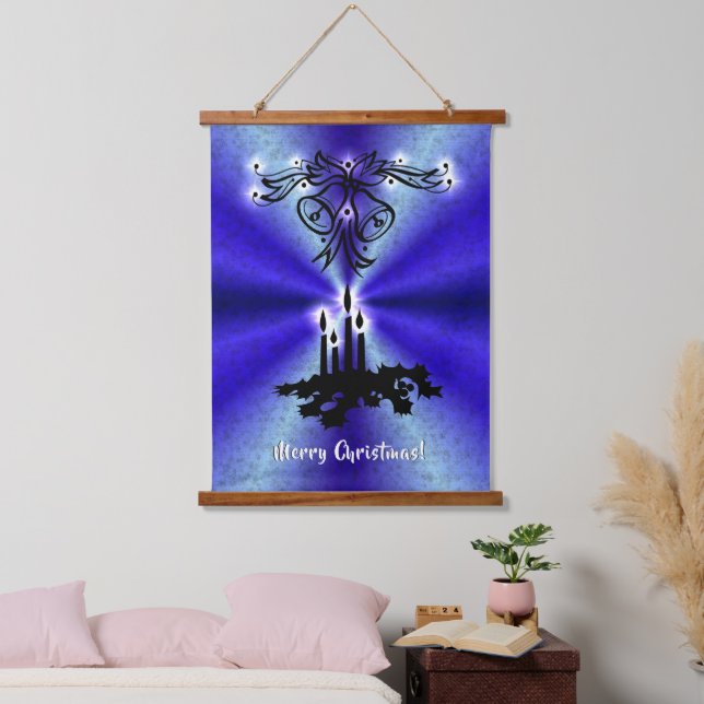 Advent, Christmas Magic on Blue Hanging Tapestry (Bedroom)