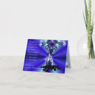 Advent, Christmas Magic on Blue Holiday Card