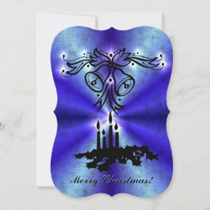 Advent, Christmas Magic on Blue Holiday Card