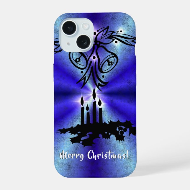 Advent, Christmas Magic on Blue Iphone Case (Back)