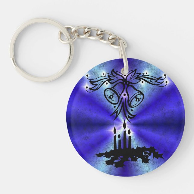 Advent, Christmas Magic on Blue Keychain (Front)