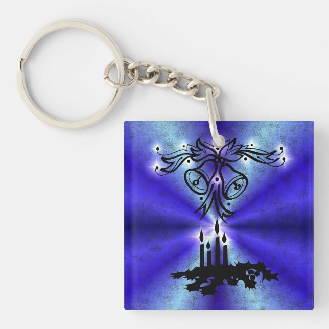Advent, Christmas Magic on Blue Keychain (Front)