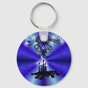 Advent, Christmas Magic on Blue Keychain