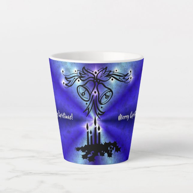 Advent, Christmas Magic on Blue Latte Mug (Front)