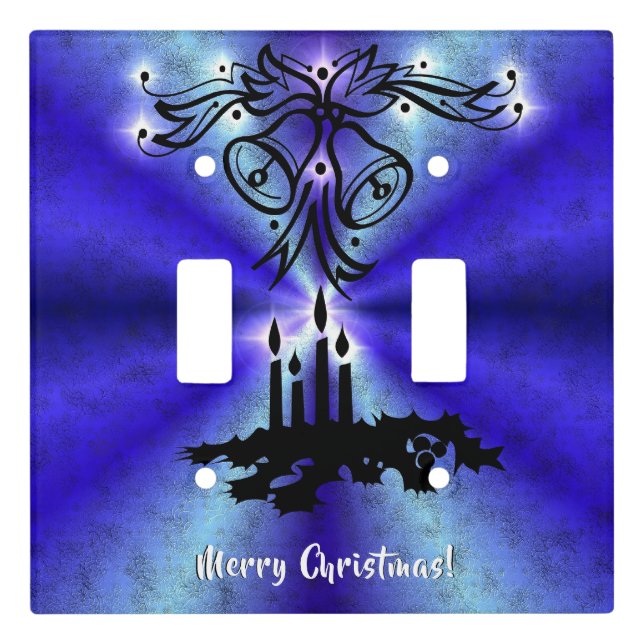 Advent, Christmas Magic on Blue Light Switch Cover (Front)