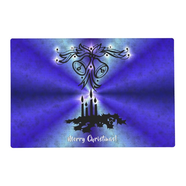 Advent, Christmas Magic on Blue Placemat (Front)