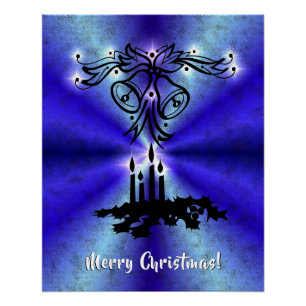 Advent, Christmas Magic on Blue Poster