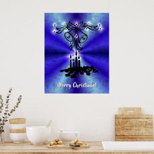 Advent, Christmas Magic on Blue Poster