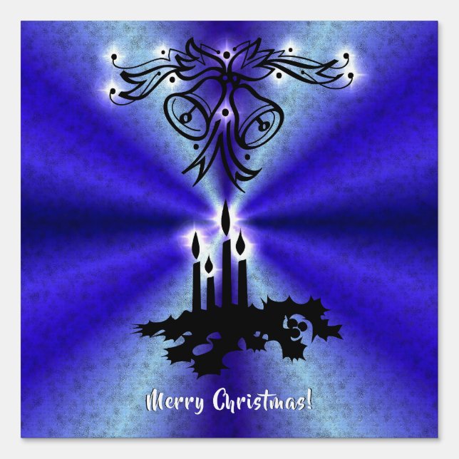 Advent, Christmas Magic on Blue Sign (Front)