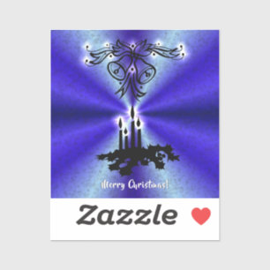 Advent, Christmas Magic on Blue Sticker