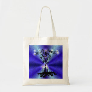 Advent, Christmas Magic on Blue Tote Bag