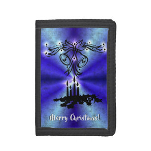 Advent, Christmas Magic on Blue Tri-fold Wallet