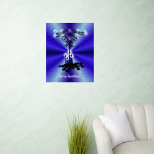 Advent, Christmas Magic on Blue Wall Decal