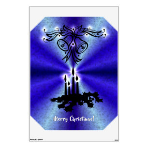Advent, Christmas Magic on Blue Wall Decal