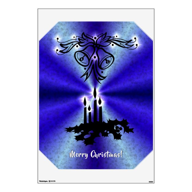 Advent, Christmas Magic on Blue Wall Decal (Front)