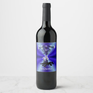 Advent, Christmas Magic on Blue Wine Label