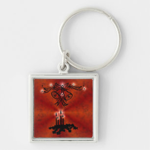 Advent, Christmas Magic on Red Keychain