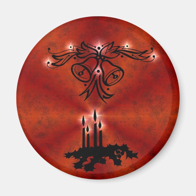 Advent, Christmas Magic on Red Magnet (Front)