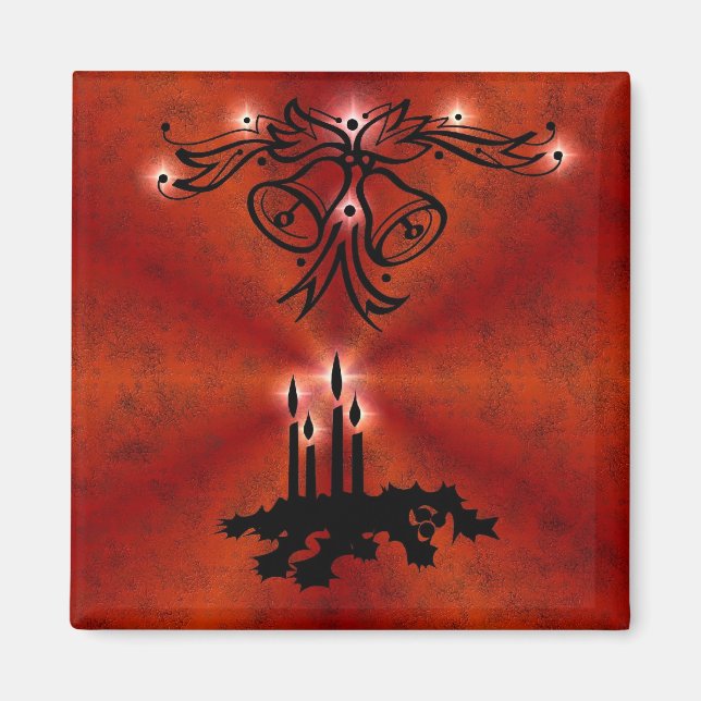 Advent, Christmas Magic on Red Magnet (Front)