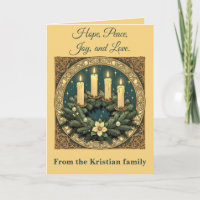 Advent Hope, Peace, Joy, and Love Art Nouveau 