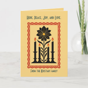 Advent Hope, Peace, Joy, and Love Stylized Design  Card
