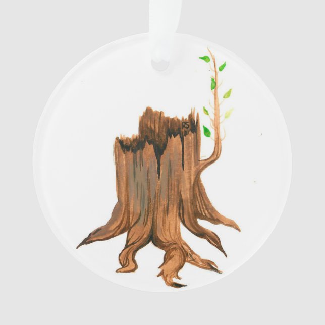 Advent Jesse Tree Stump Ornament (Front)