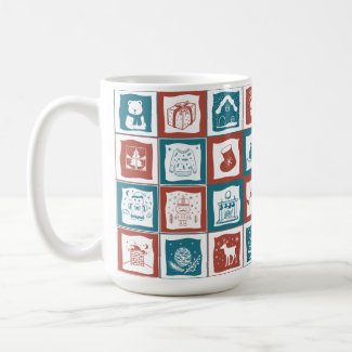 Advent Style Christmas Mosaic Pattern