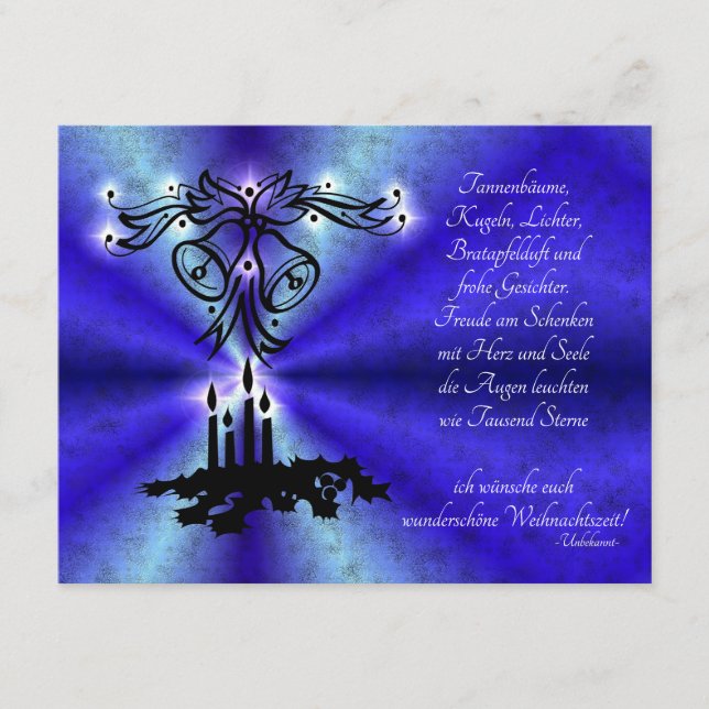 Advent, Weihnachten , Gedicht auf Deutsch Enclosure Card (Front)