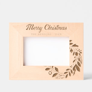 Advent Wreath Foliage Merry Christmas Family Engraved Frames