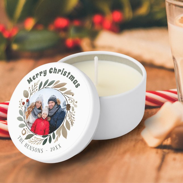 Advent Wreath Foliage Merry Christmas Family Photo Mini Candle Favors (Creator Uploaded)