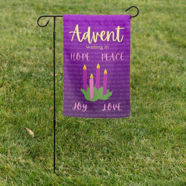 Advent Wreath Garden Flag (In SItu)