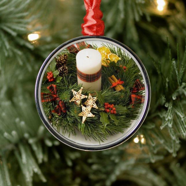 Advent Wreath Metal Ornament (Tree)