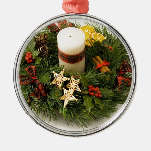 Advent Wreath Metal Ornament (Front)