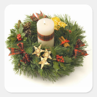 Advent Wreath Square Sticker