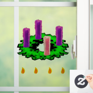 Advent Wreath Window Cling