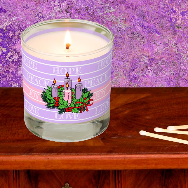 Advent Wreath Word Stripes Scented Candle (Creator Uploaded)