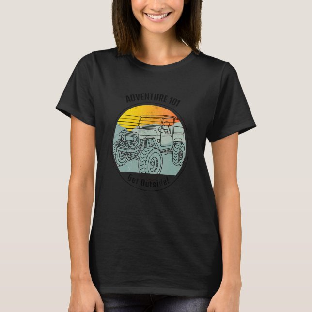 Adventure 101 Fj Cruiser Into Beautiful Outdoors O T-Shirt (Front)