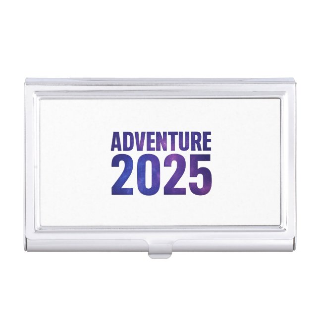 Adventure 2025 Galaxy Typography Design Business Card Case (Front)