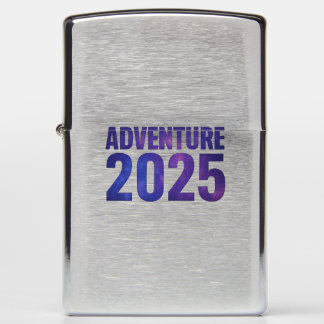 Adventure 2025 Galaxy Typography Design Zippo Lighter