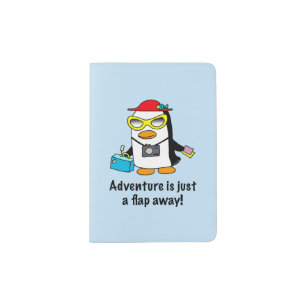 Adventure A Flap Away Tourist Penguin Passport Holder