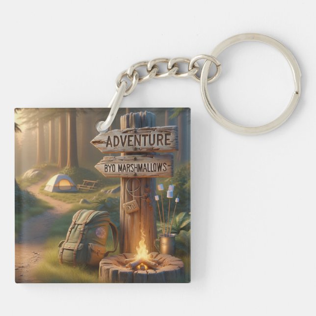 Adventure Acrylic Keychain – BYO Marshmallows Fun (Back)